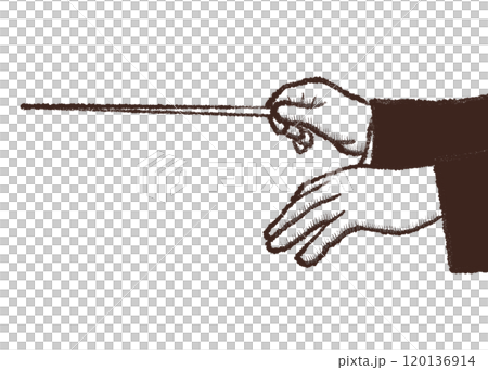 Black and white simple illustration of a conductor 120136914