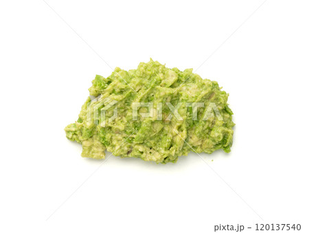 Avocado Smear Isolated, Sharwil Puree, Brown Avocados Paste, Fresh Alligator Pear Cream 120137540