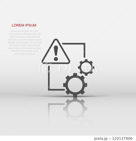 Document error icon in flat style. Broken report vector illustration on white isolated background. Damaged business concept. Document error icon in flat style. Broken report vector illustration on white isolated background. Damaged business concept. 120137806