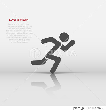 Run people icon in flat style. Jump vector illustration on white isolated background. Fitness business concept. Run people icon in flat style. Jump vector illustration on white isolated background. Fitness business concept. 120137877