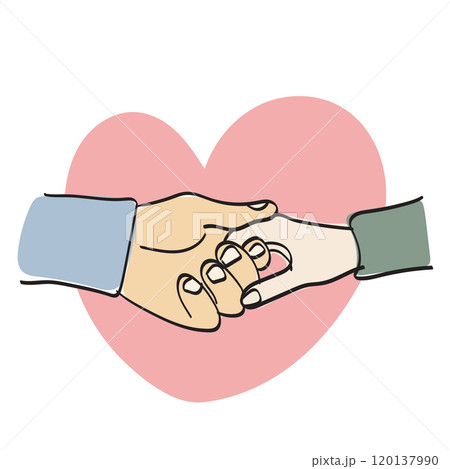 lover couple holding their hands together with red heart shape illustration vector hand drawn isolated on white background lover couple holding their hands together with red heart shape illustration vector hand drawn isolated on white background 120137990