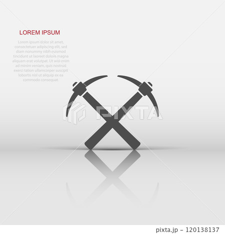 Axe icon in flat style. Lumberjack vector illustration on white isolated background. Blade business concept. Axe icon in flat style. Lumberjack vector illustration on white isolated background. Blade business concept. 120138137