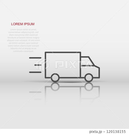 Truck icon in flat style. Auto delivery vector illustration on white isolated background. Lorry automobile business concept. Truck icon in flat style. Auto delivery vector illustration on white isolated background. Lorry automobile business concept. 120138155
