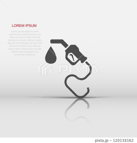 Fuel pump icon in flat style. Gas station sign vector illustration on white isolated background. Petrol business concept. 120138162