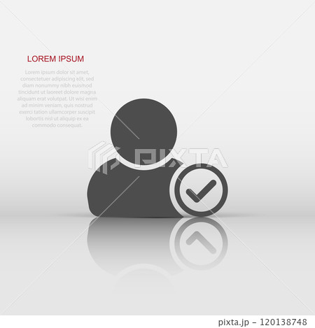 Login icon in flat style. People secure access vector illustration on white isolated background. Password approved business concept. Login icon in flat style. People secure access vector illustration on white isolated background. Password approved business concept. 120138748