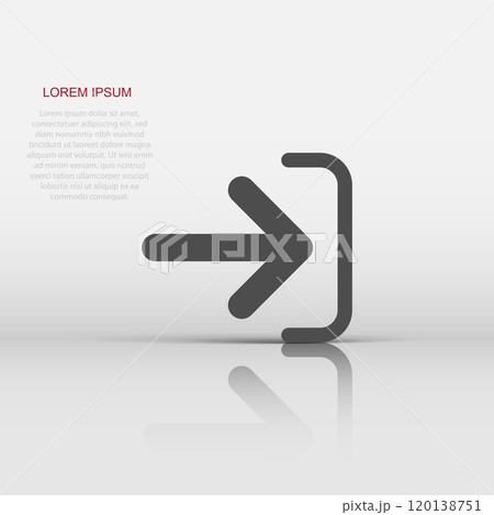 Login icon in flat style. Arrow access vector illustration on white isolated background. Door entry business concept. Login icon in flat style. Arrow access vector illustration on white isolated background. Door entry business concept. 120138751