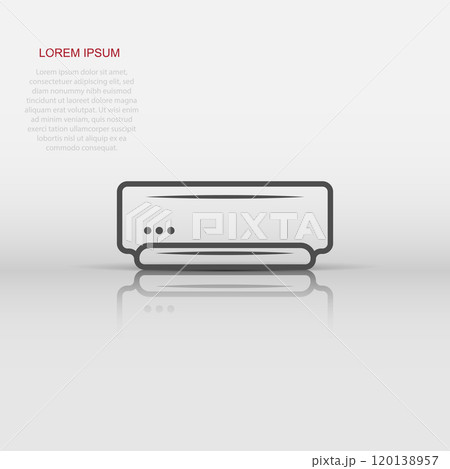 Conditioner icon in flat style. Cooler vector illustration on white isolated background. Cold climate business concept. 120138957