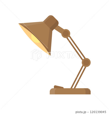 Desk lamp icon in flat style. Spotlight vector illustration on isolated background. Light bulb sign business concept. Desk lamp icon in flat style. Spotlight vector illustration on isolated background. Light bulb sign business concept. 120139045