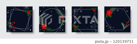Set of winter square templates with copy space for social media posts Set of winter square templates with copy space for social media posts 120139731