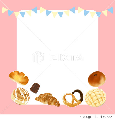 広告に使えるリアルなパンのフレーム 120139782