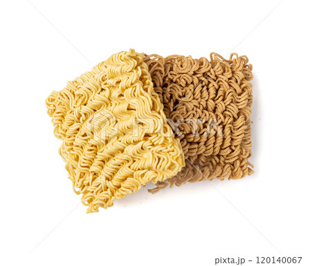 Raw Instant Rye Noodles Isolated, Dry Ramen Noodle, Uncooked Korea Vermicelli, Fast Chinese Pasta 120140067