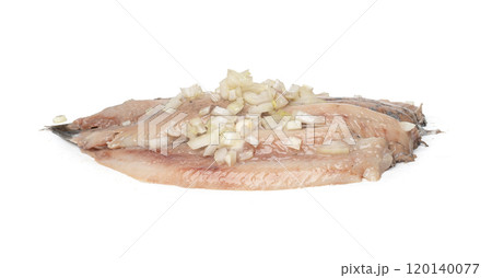 Dutch herring isolated, salted fish meat fillet, traditional maatjes, raw atlantic herring, matias Dutch herring isolated, salted fish meat fillet, traditional maatjes, raw atlantic herring, matias 120140077
