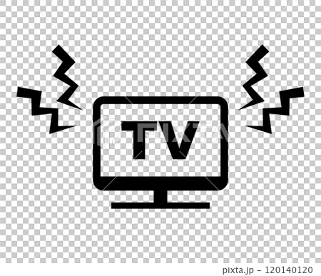 うるさいテレビのアイコン 騒音 シルエット うるさいテレビのアイコン 騒音 シルエット 120140120