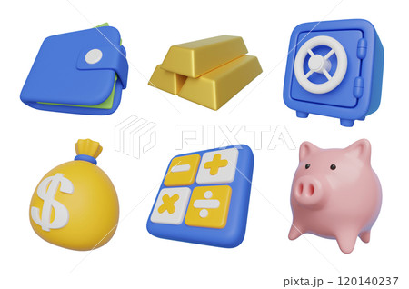 finance and investment 3D icons set 120140237