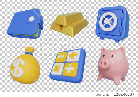 finance and investment 3D icons set 120140237