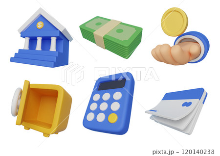 finance and investment 3D icons set 120140238
