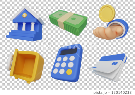finance and investment 3D icons set 120140238