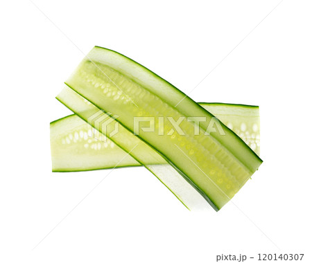 Cucumber cut isolated, cucumber slices macro, green vegetable cuts for salad isolated, healthy fresh pieces Cucumber cut isolated, cucumber slices macro, green vegetable cuts for salad isolated, healthy fresh pieces 120140307
