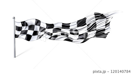Checkered flag, racing, start, finish concept isolated on a white background. 120140784