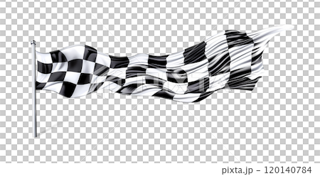 Checkered flag, racing, start, finish concept isolated on a white background. 120140784