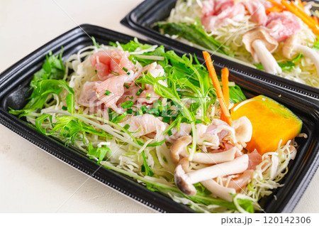 レンジで蒸し野菜と鶏肉セット 120142306