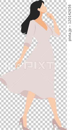 考え事をする女性のイラスト 考え事をする女性のイラスト 120142656
