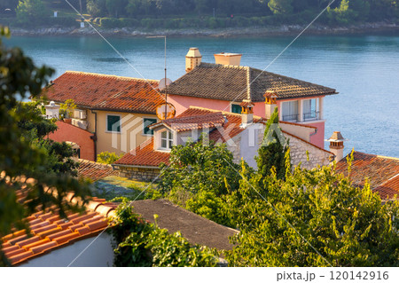 Rovinj, Croatia street with houses, sea 120142916