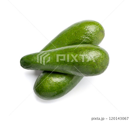 Avocado Isolated, Whole Avokado, Green Avocados Slice, Fresh Alligator Pear, Long Avocado Fruit 120143067
