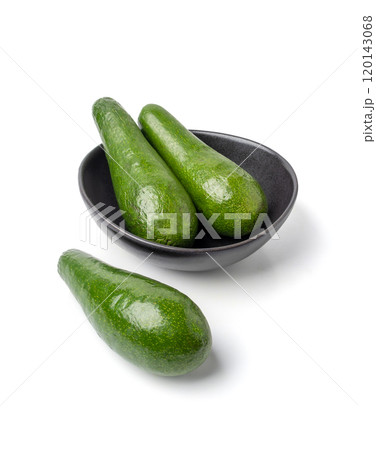Avocado Isolated, Whole Avokado, Green Avocados Slice, Fresh Alligator Pear, Long Avocado Fruit 120143068