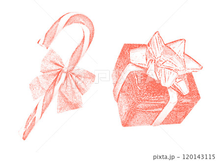 Holiday and Winter-themed Elements. Stippling Christmas Vector Set 120143115