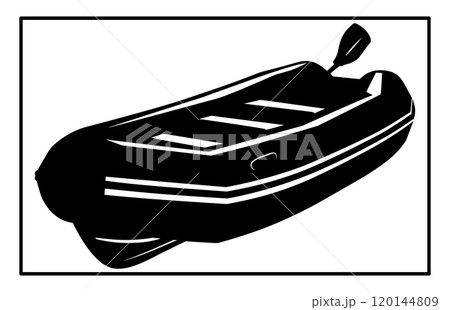 Rubber boat Silhouette, Rubber boat illustration isolated on white background Rubber boat Silhouette, Rubber boat illustration isolated on white background 120144809