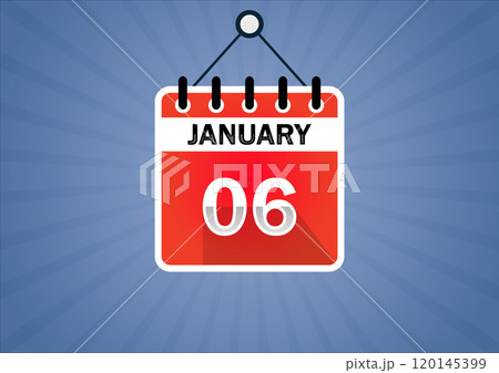 6th days of the month, modern illustration 120145399