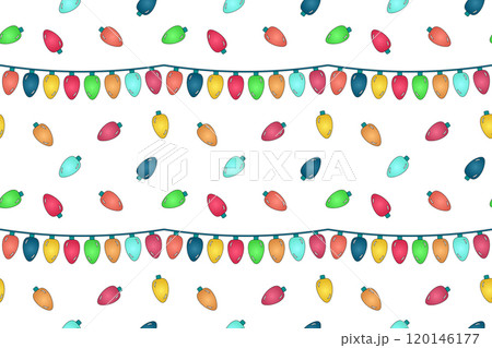 Festive Christmas Light Garland Pattern 120146177