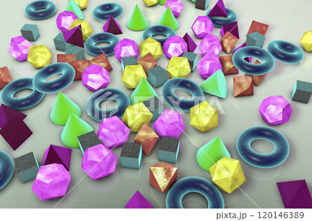 Background with different geometrical shapes 120146389