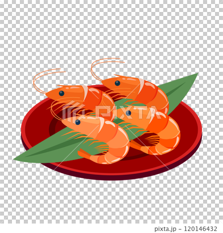 New Year's shrimp illustration New Year's shrimp illustration 120146432
