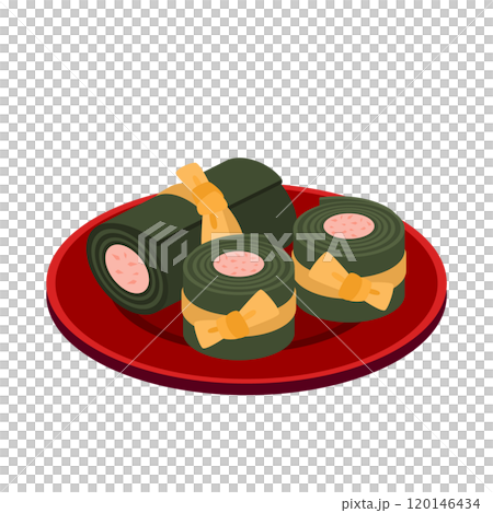 Illustration of kelp rolls for New Year's dishes Illustration of kelp rolls for New Year's dishes 120146434