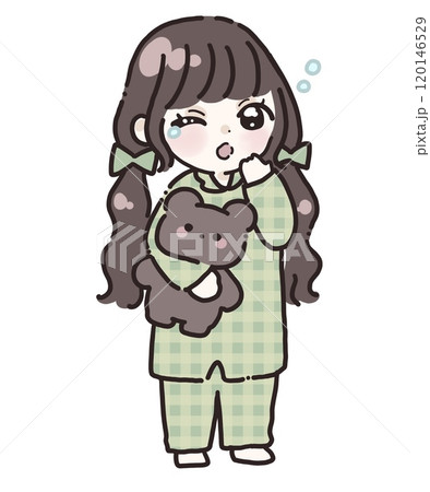 眠そうな女の子 120146529