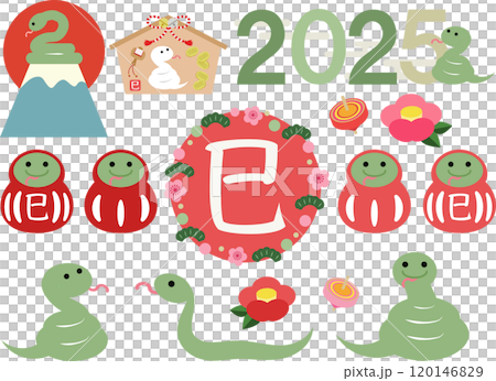Year of the Snake illustration set 120146829