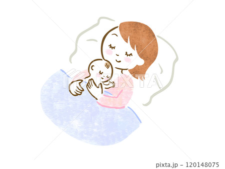 カンガルーケアの手描きイラスト 120148075