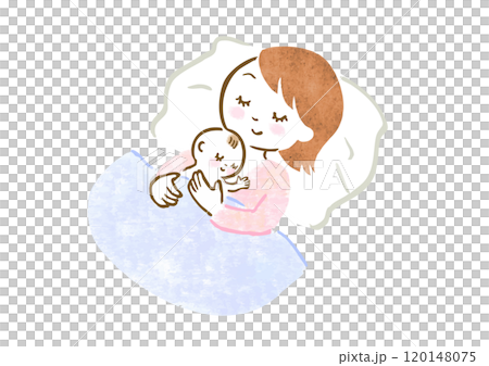カンガルーケアの手描きイラスト 120148075