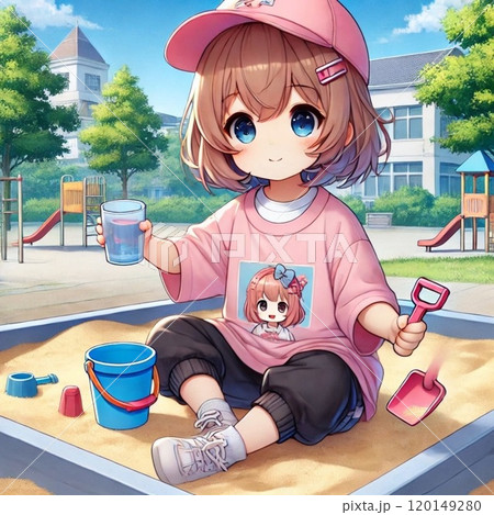 砂場で遊ぶ子供 砂場で遊ぶ子供 120149280