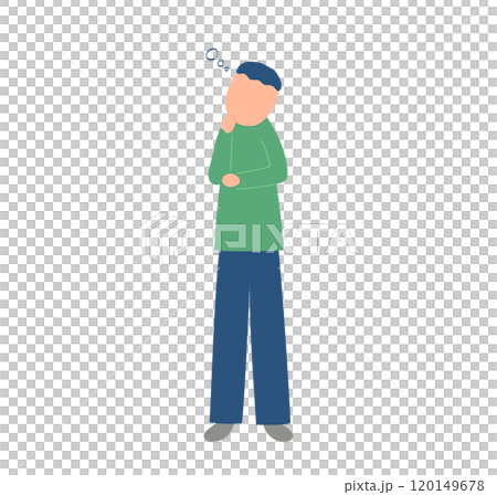 一個人思考的插圖 一個人思考的插圖 120149678