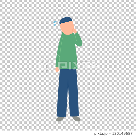 Illustration of an anxious man Illustration of an anxious man 120149687