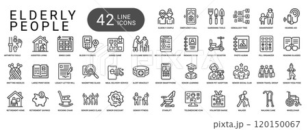 elderly people activities line icons, life hair home health grey elderly people activities line icons, life hair home health grey 120150067