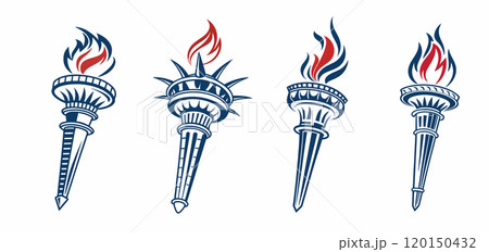 blue flame torches set, power unity pride strength 120150432