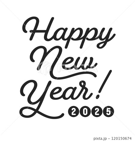Happy New Year 2025の黒い文字 - 2025年の英語の賀詞 - 正月や年賀状の素材 Happy New Year 2025の黒い文字 - 2025年の英語の賀詞 - 正月や年賀状の素材 120150674