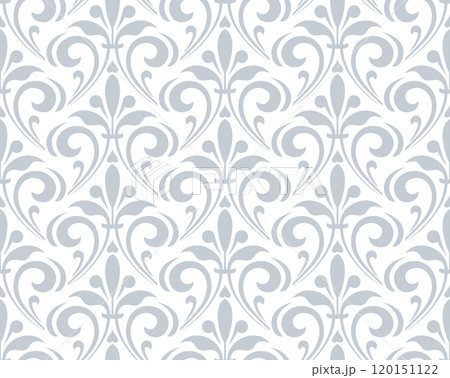 Floral pattern. Vintage wallpaper in the Baroque style. Seamless vector background. White and gray ornament for fabric, wallpaper, packaging. Ornate Damask flower ornament 120151122
