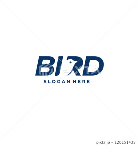 Bird letter logo icon with negative space bird sign symbol 120151435