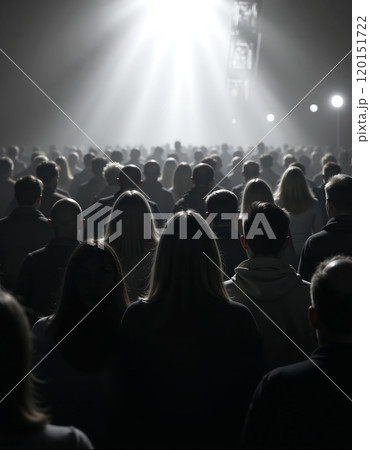 Crowd in silhouette under dramatic lighting at event 120151722