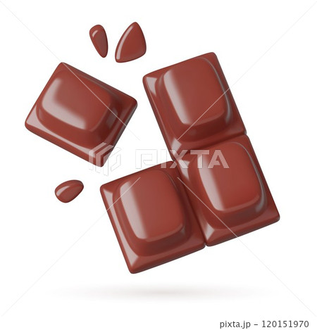 Chocolate bar 3d emoji with cute blocks of dark chocolate and chips 120151970